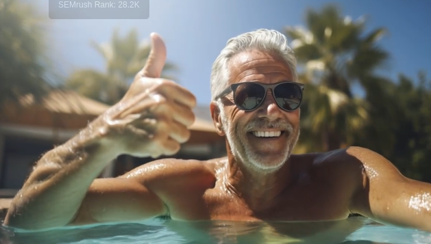 senior-man-genieten-zomer-zwembad
